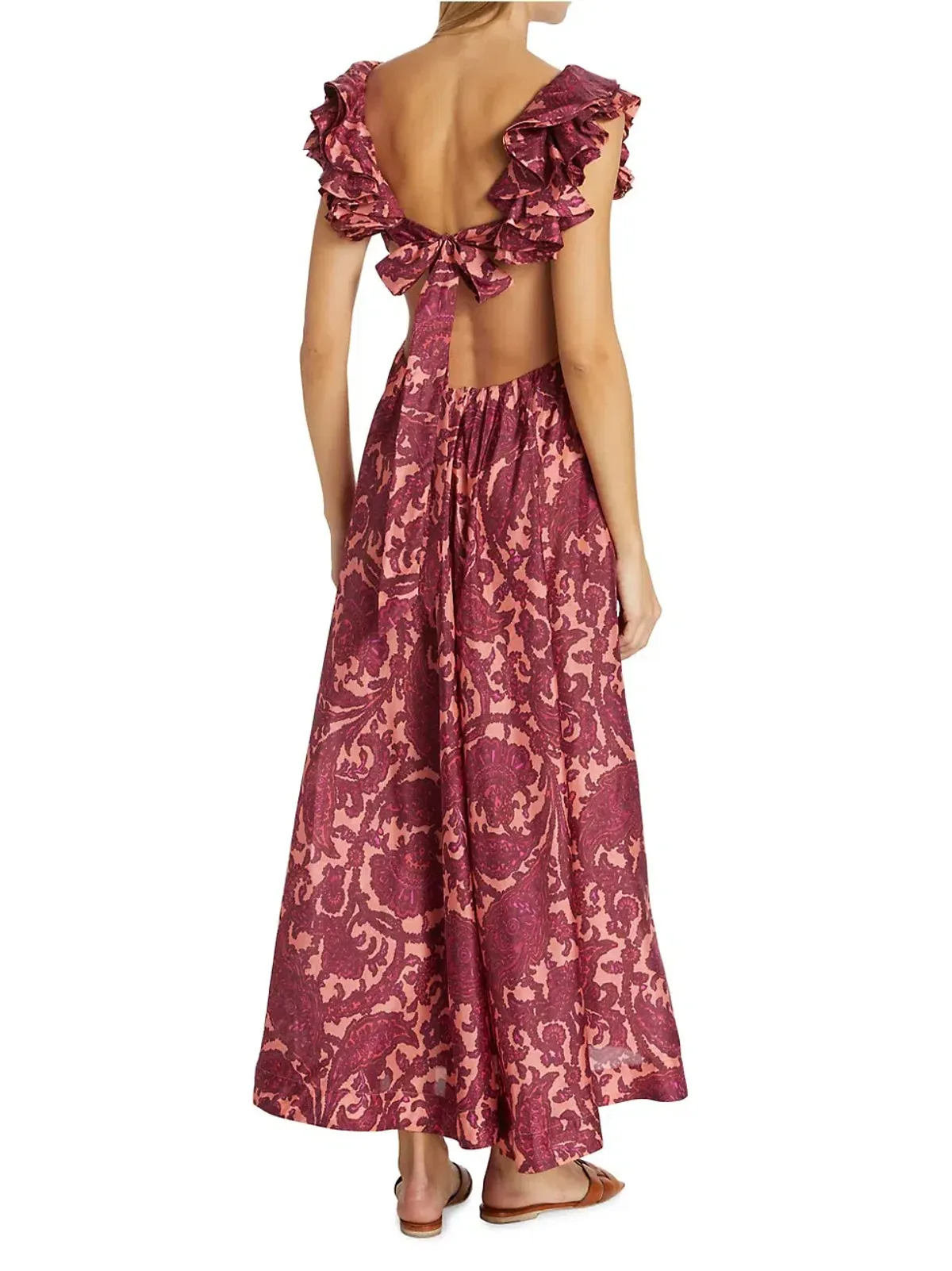 Zimmermann Tiggy Cutout Ruffled Silk Midi Dress Paisley-Print Size 1 / AU 10 - Image 2