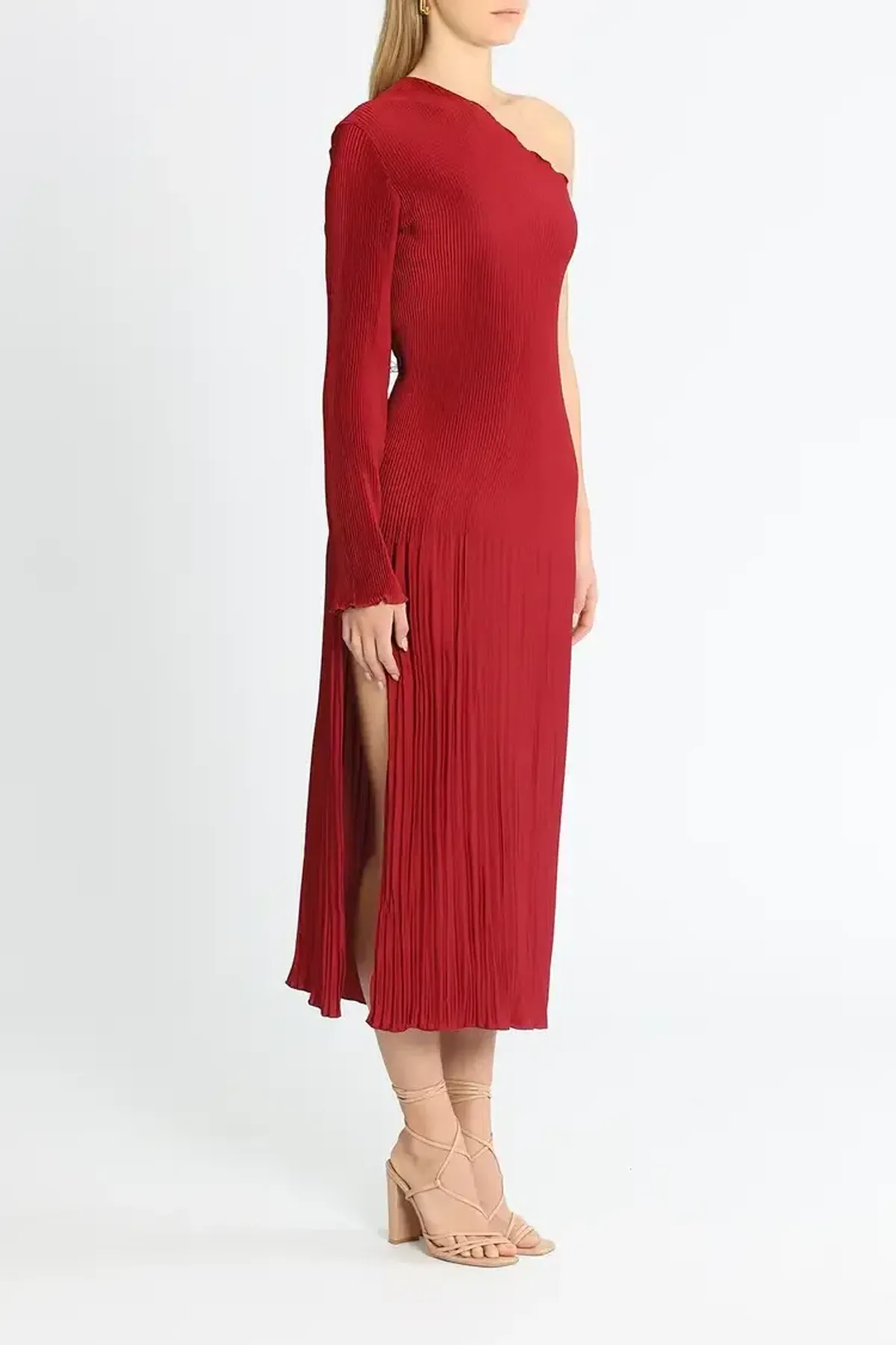 L'Idee Soiree Gigi Gown Sleeved Ruby Red Size 12 - Image 2