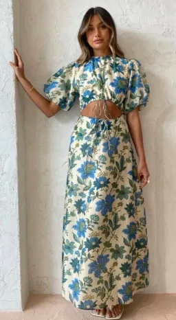 Sir the Label Celia Puff Sleeve Midi Dress Marguerite Print Size 3 AU 12/L for rent on The Volte - image 3
