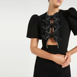 Rebecca Vallance Katie Bow Mini Dress Black Size 8 for rent on The Volte - image 4
