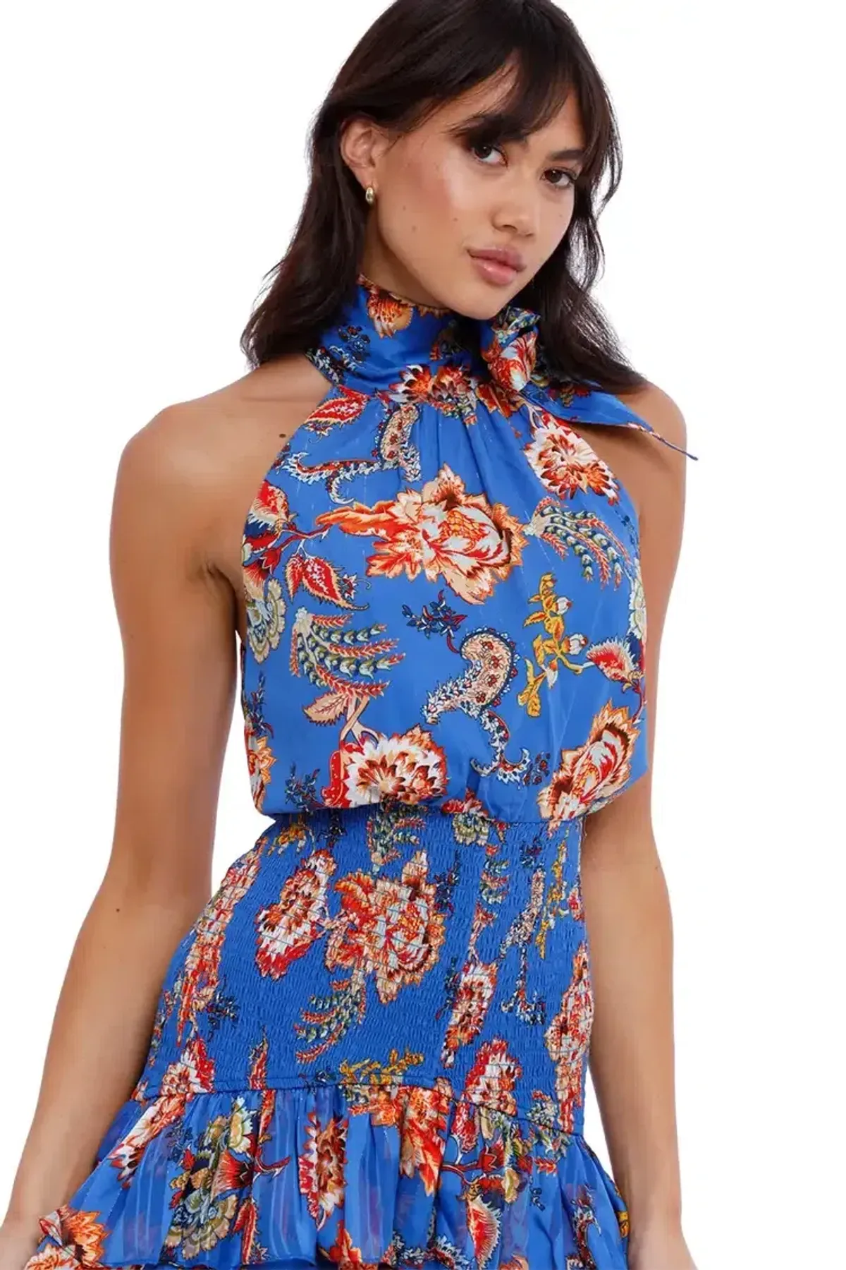 Elliatt Virago Dress Blue Multi Print Size 12 - Image 4