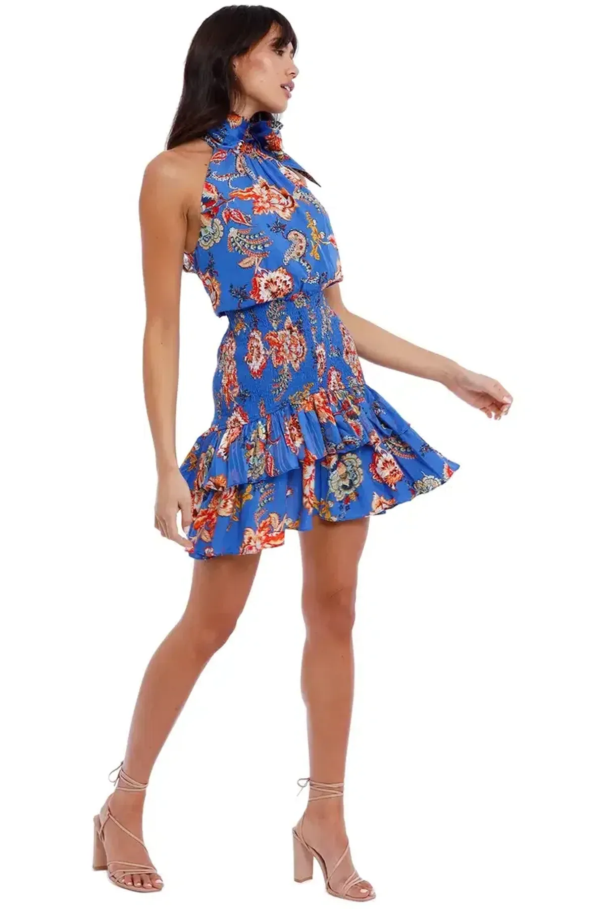 Elliatt Virago Dress Blue Multi Print Size 12 - Image 3
