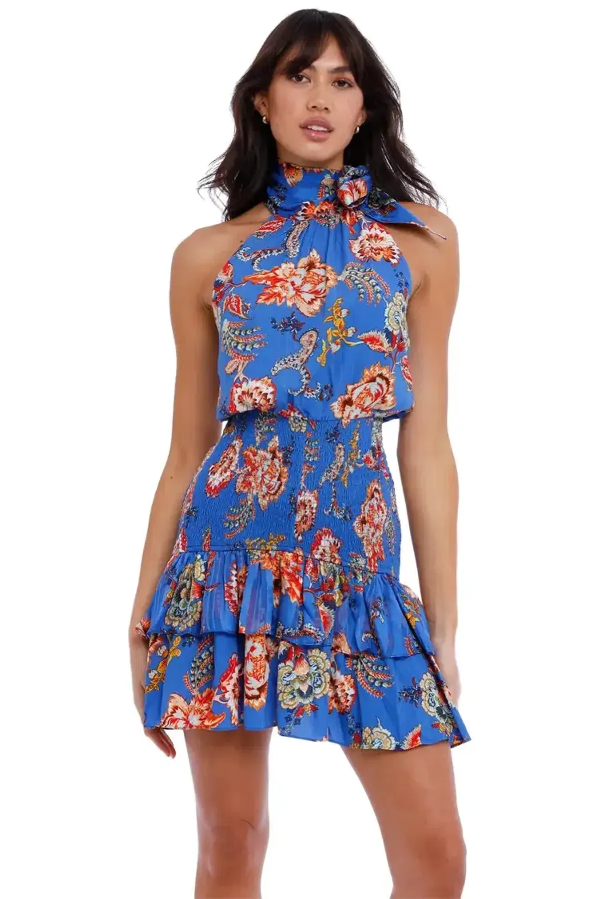Elliatt Virago Dress Blue Multi Print Size 14 - Image 2