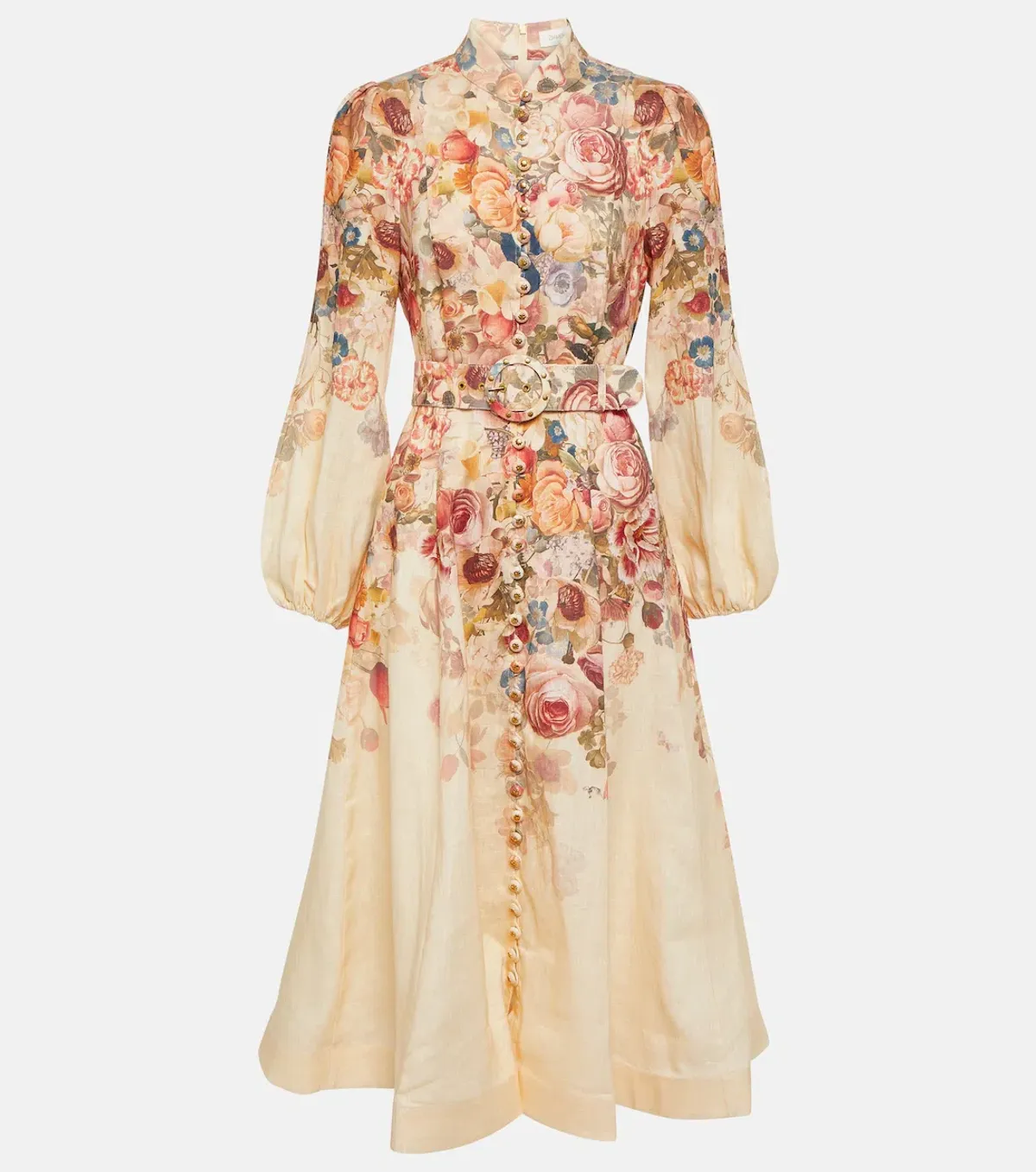 Zimmermann Luminosity Buttoned Midi Dress Morisot Cream Size 2 / Au 12 - Image 3