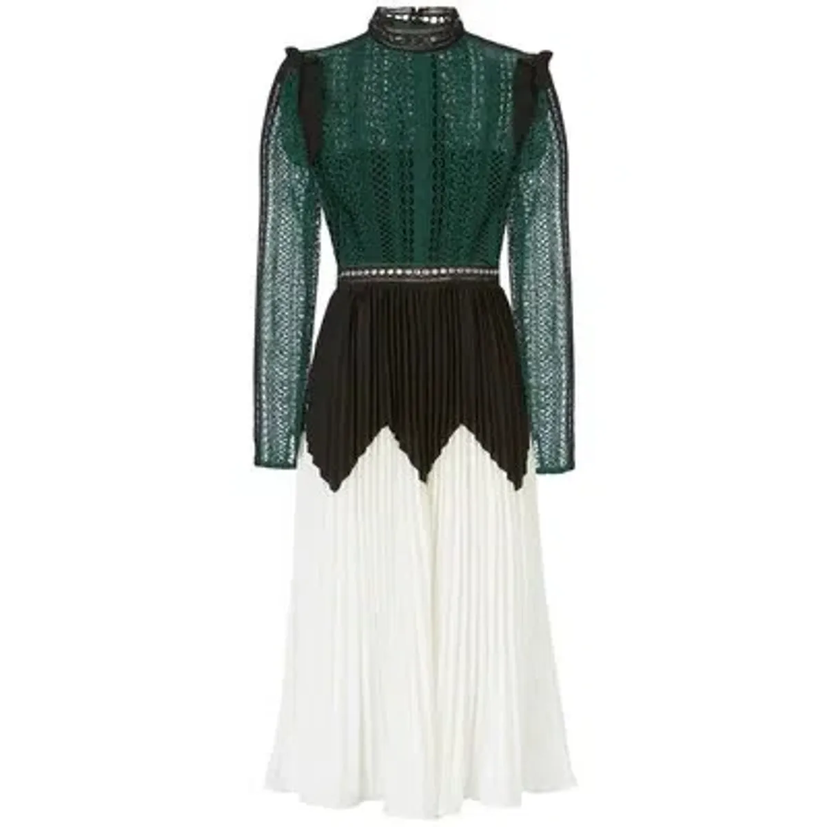 Self Portrait Panelled Lace Midi Dress Multi Size 8 - Image 4
