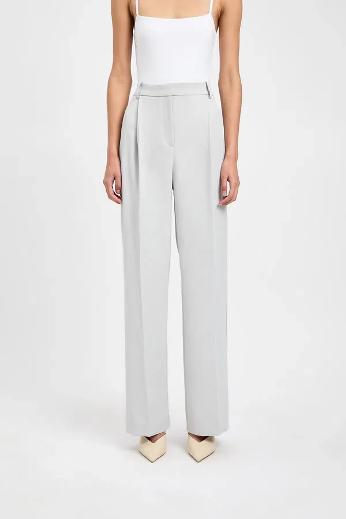 Kookai Ariel Pleated Pant Soft Grey Size AU 8 - Image 3