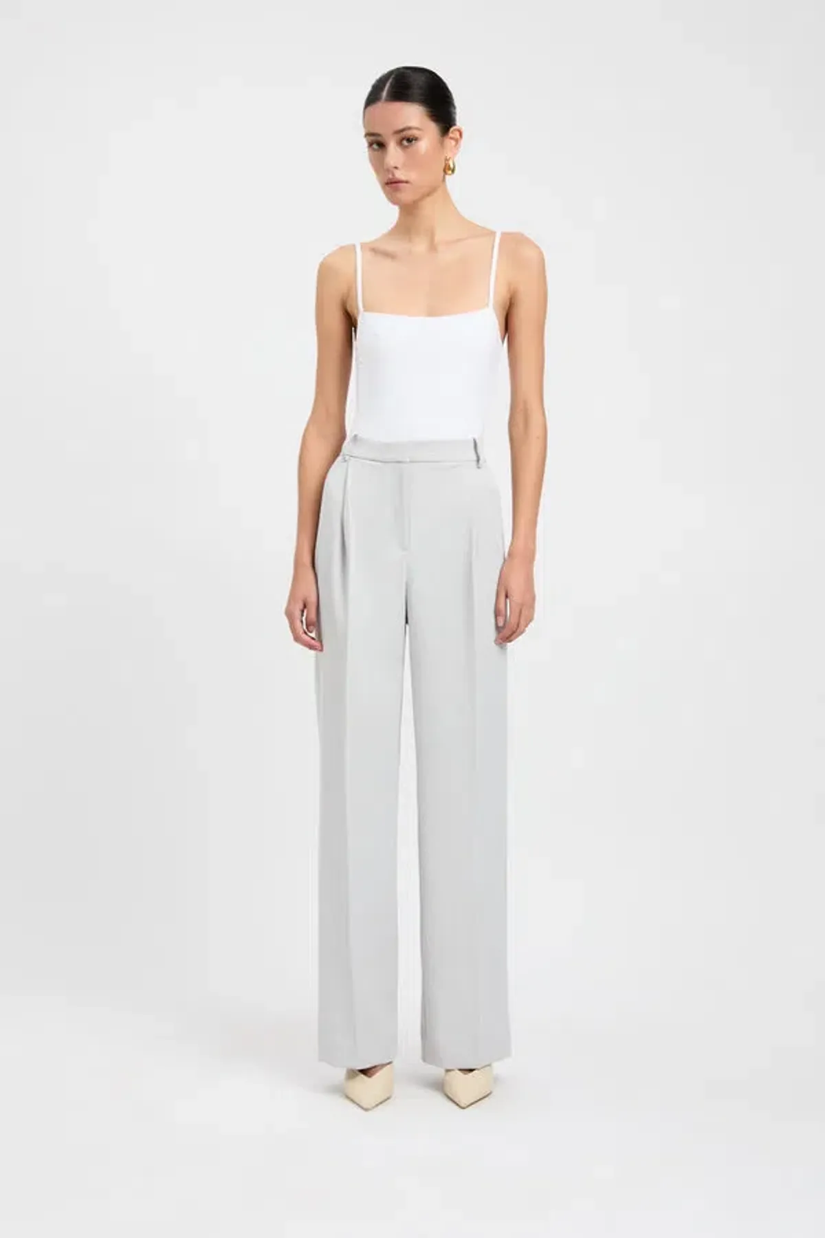 Kookai Ariel Pleated Pant Soft Grey Size AU 8 - Image 1