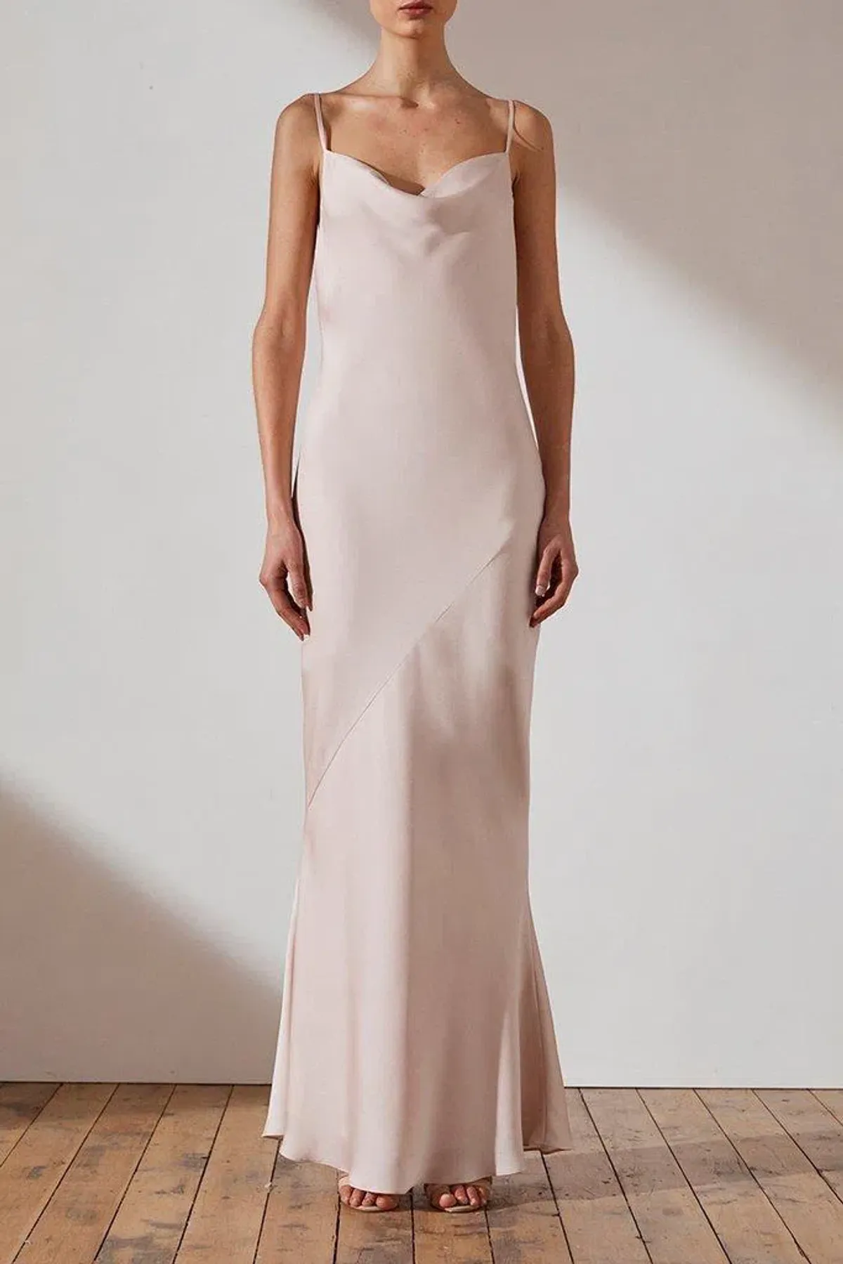 Shona Joy Luxe Bias Cowl Slip Dress Cream Size AU 8 - Image 1