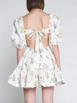 Zimmermann Jeannie Puff Sleeve Mini Dress Floral Size 3/AU 14 for rent on The Volte - image 3