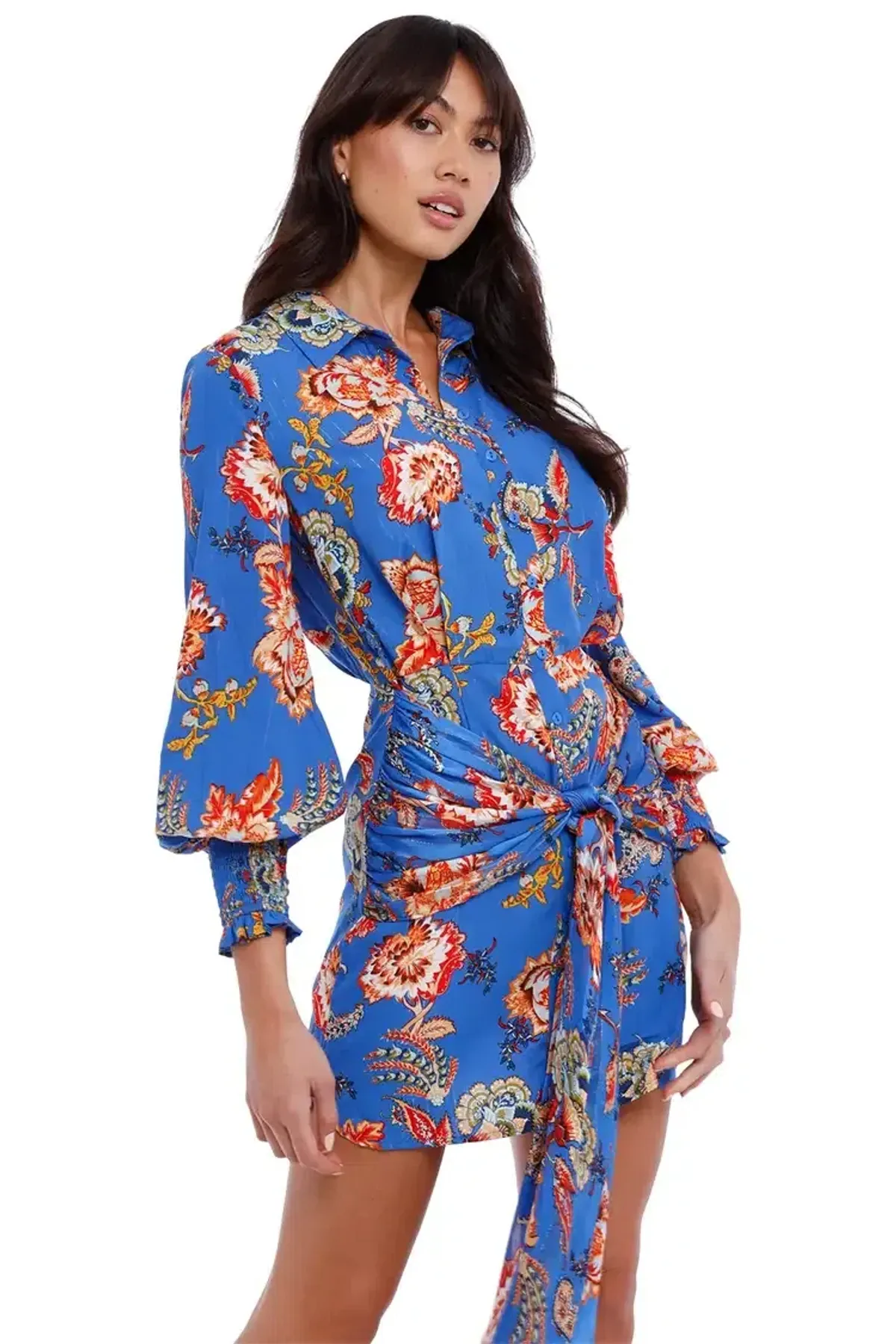 Elliatt Independence Dress Blue Multi Print Size 8 - Image 4