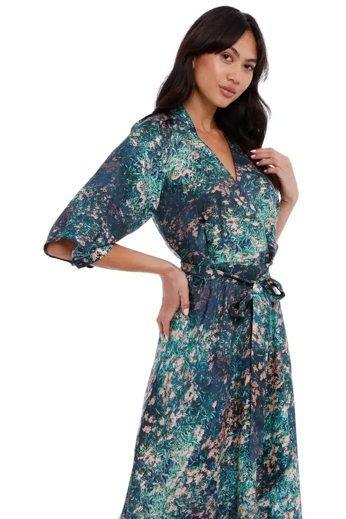 Ginger & Smart Night Grass Wrap Dress Multi Print Size 8 - Image 4