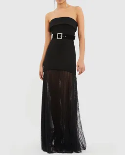 Rebecca Vallance Yvonne Strapless Gown Black Size 6  for rent on The Volte - image 1