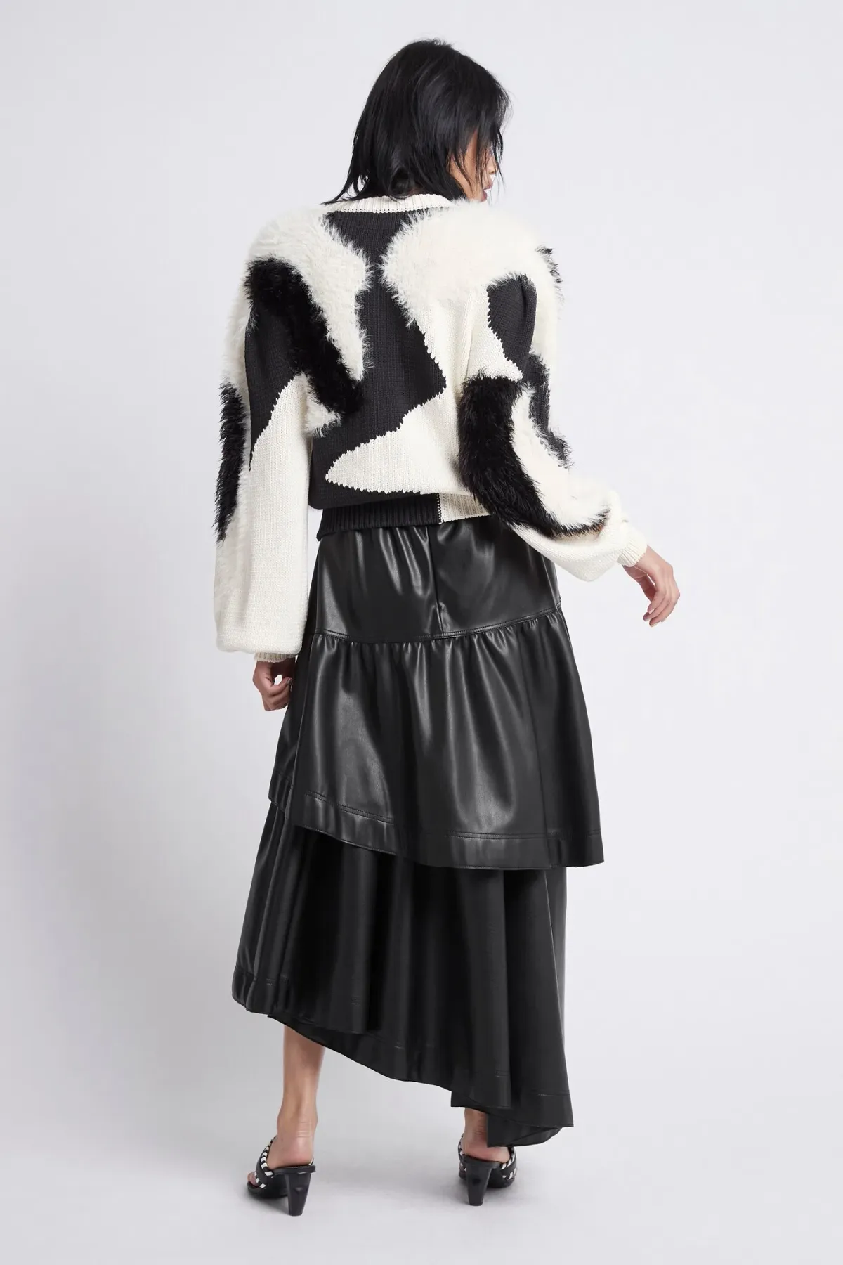 Aje Idyllic Faux Leather Black Skirt Size 12 - Image 3