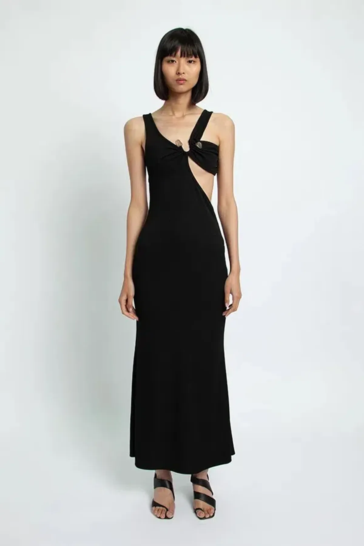 Christopher Esber Disconnect S Buckle Split Dress Black Size 6 - Image 1