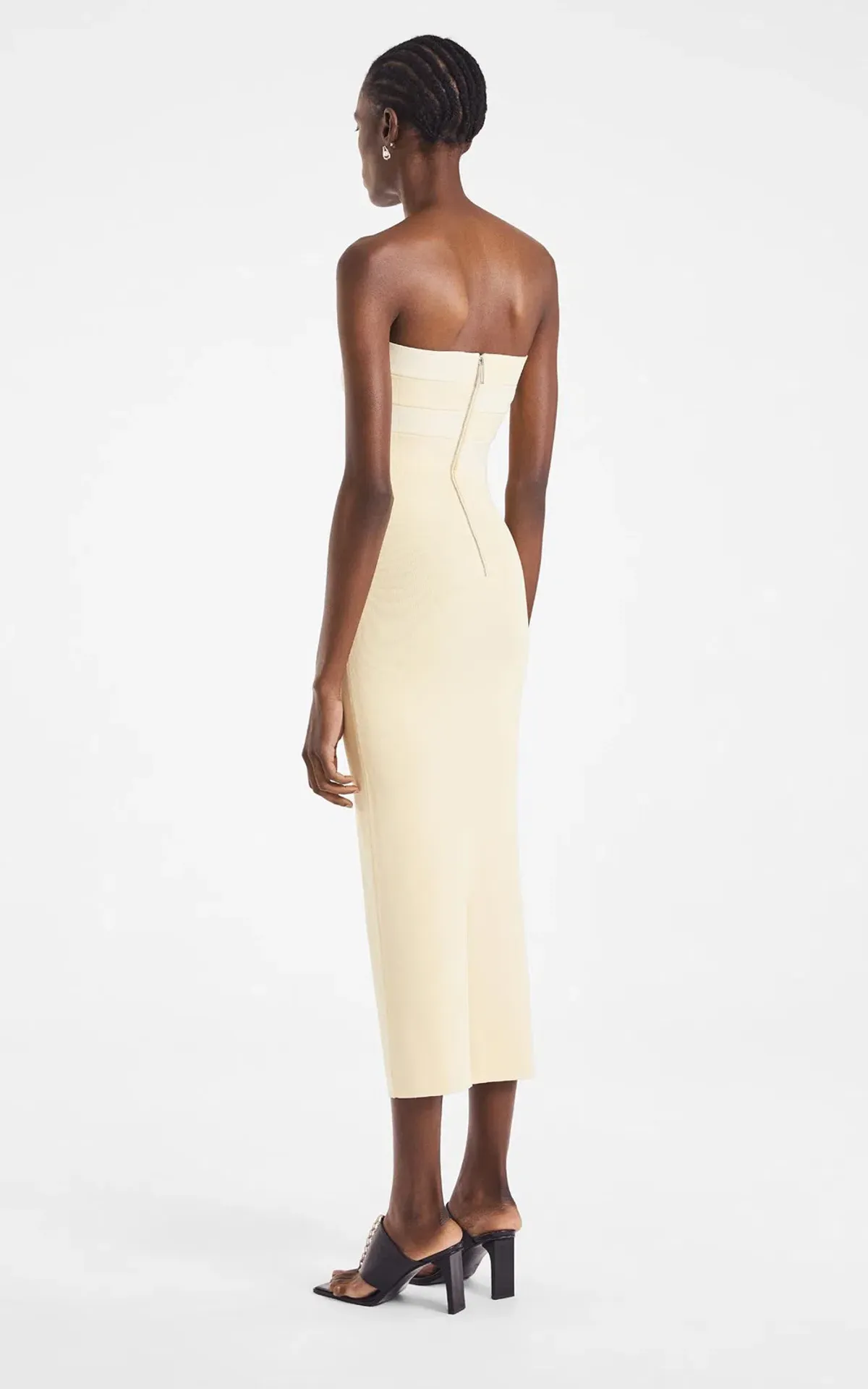 Dion Lee Interlock Bustier Midi Dress Cream Size AU 6 - Image 3