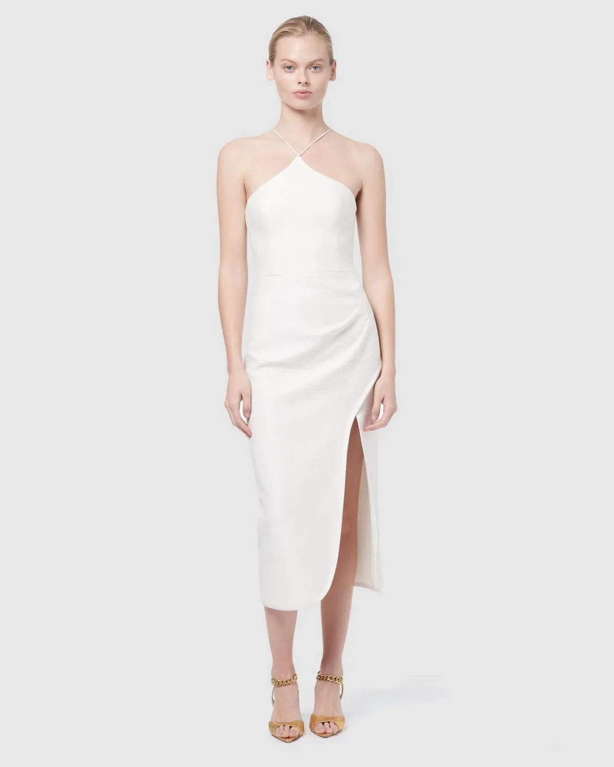 Manning Cartell Canvas Raffia Midi Dress White Size AU 6 - Image 1