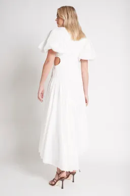 Aje Siren Drawstring Dress White Size AU 6 for rent on The Volte - image 3