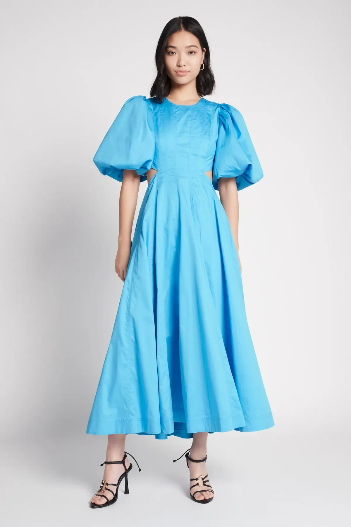 Aje Cerulean Falling Water Cut Out Midi Dress Blue Size AU 6 - Image 1