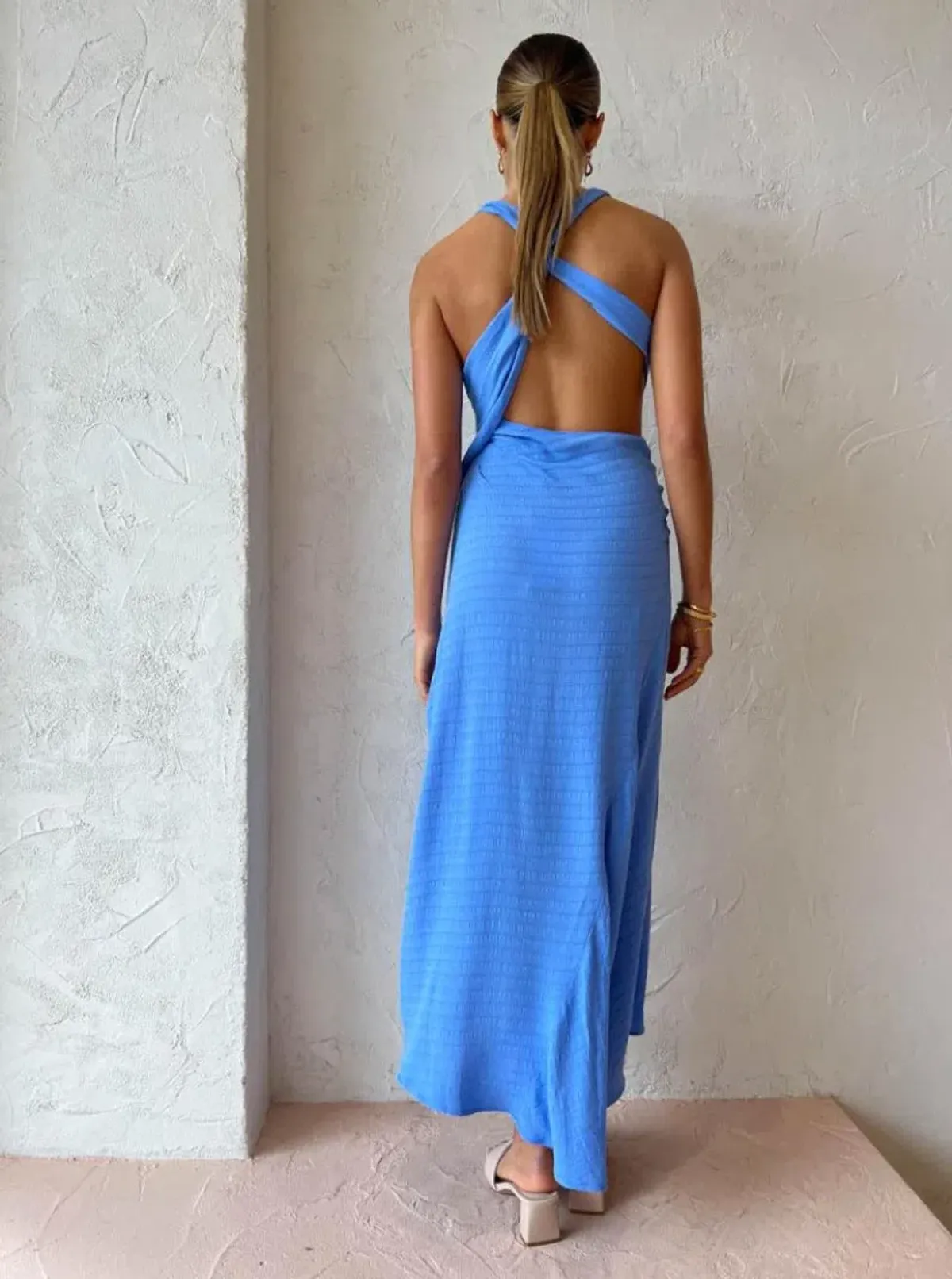 One Fell Swoop Zoe Midi Dress Blue Size 8 - Image 5