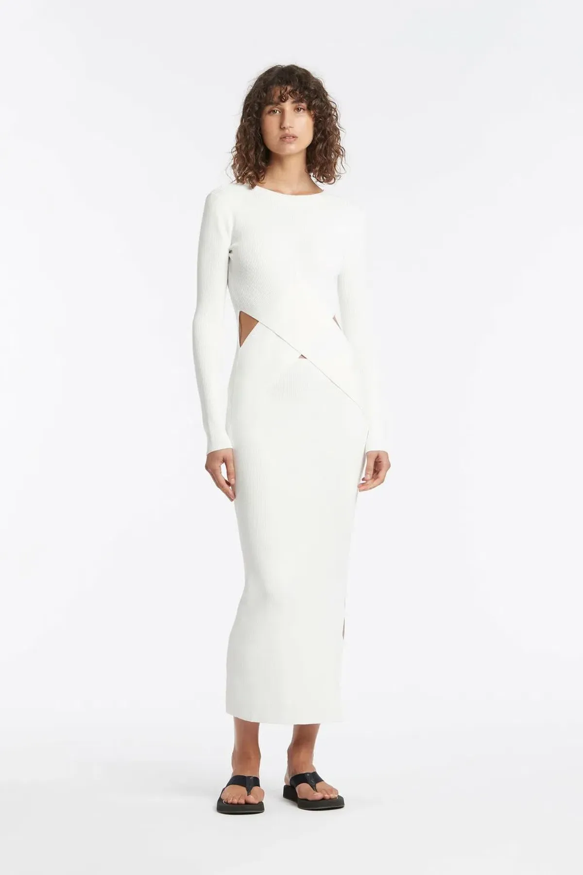 Sir The Label Celena Draped Dress Ivory Size 0 / Au 6  - Image 1