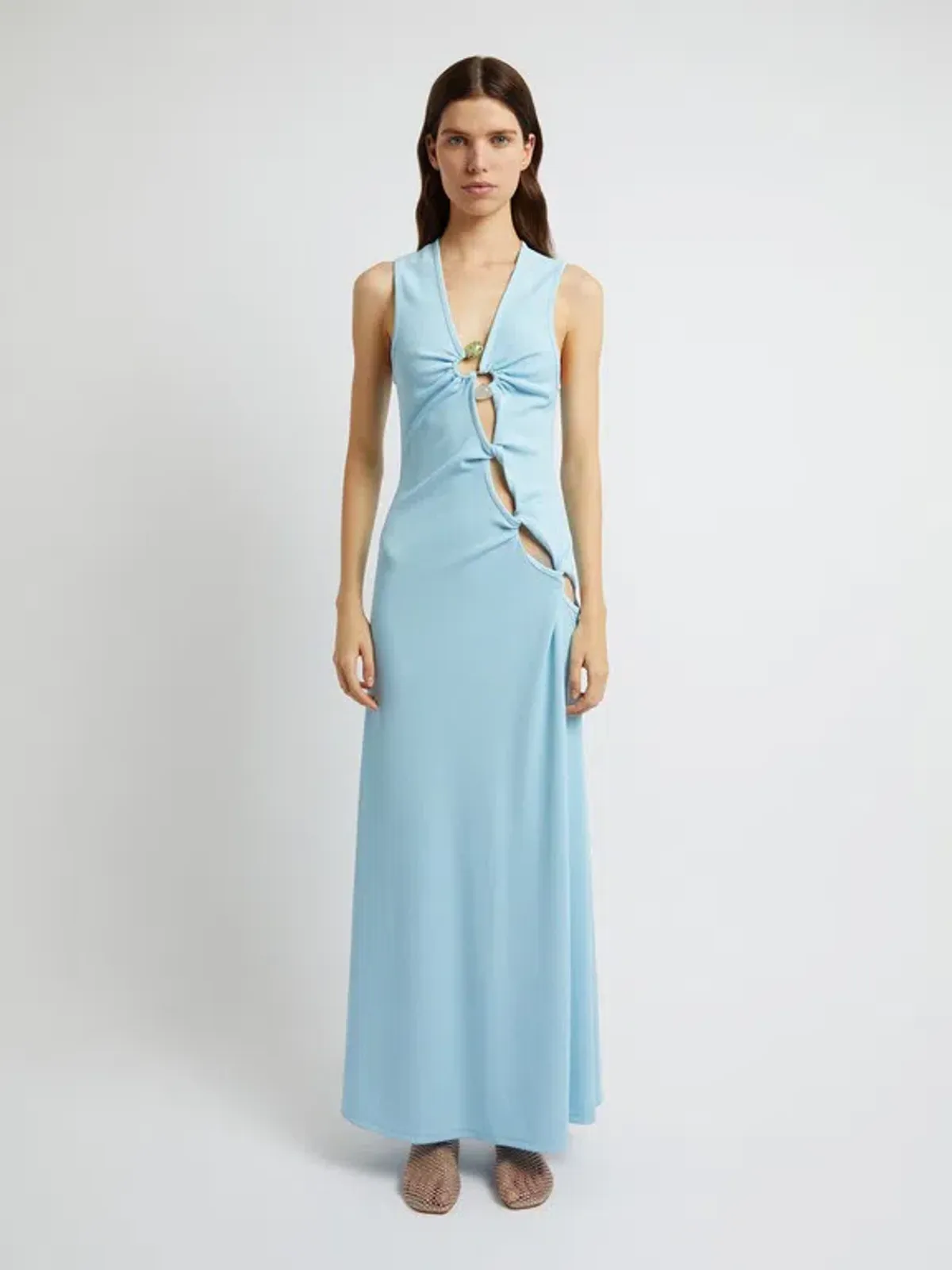 Christopher Esber Chasm Cay Buckle Dress Blue Calcite Size 6 - Image 1