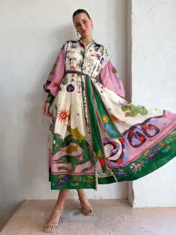 Alemais Seeker Shirtdress Multi Print Size 10 for rent on The Volte - image 2