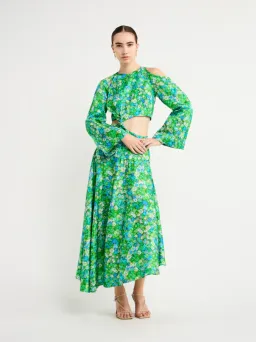 Alemais Cassandra Cut Out Midi Dress Turquoise Size 10 for rent on The Volte - image 1