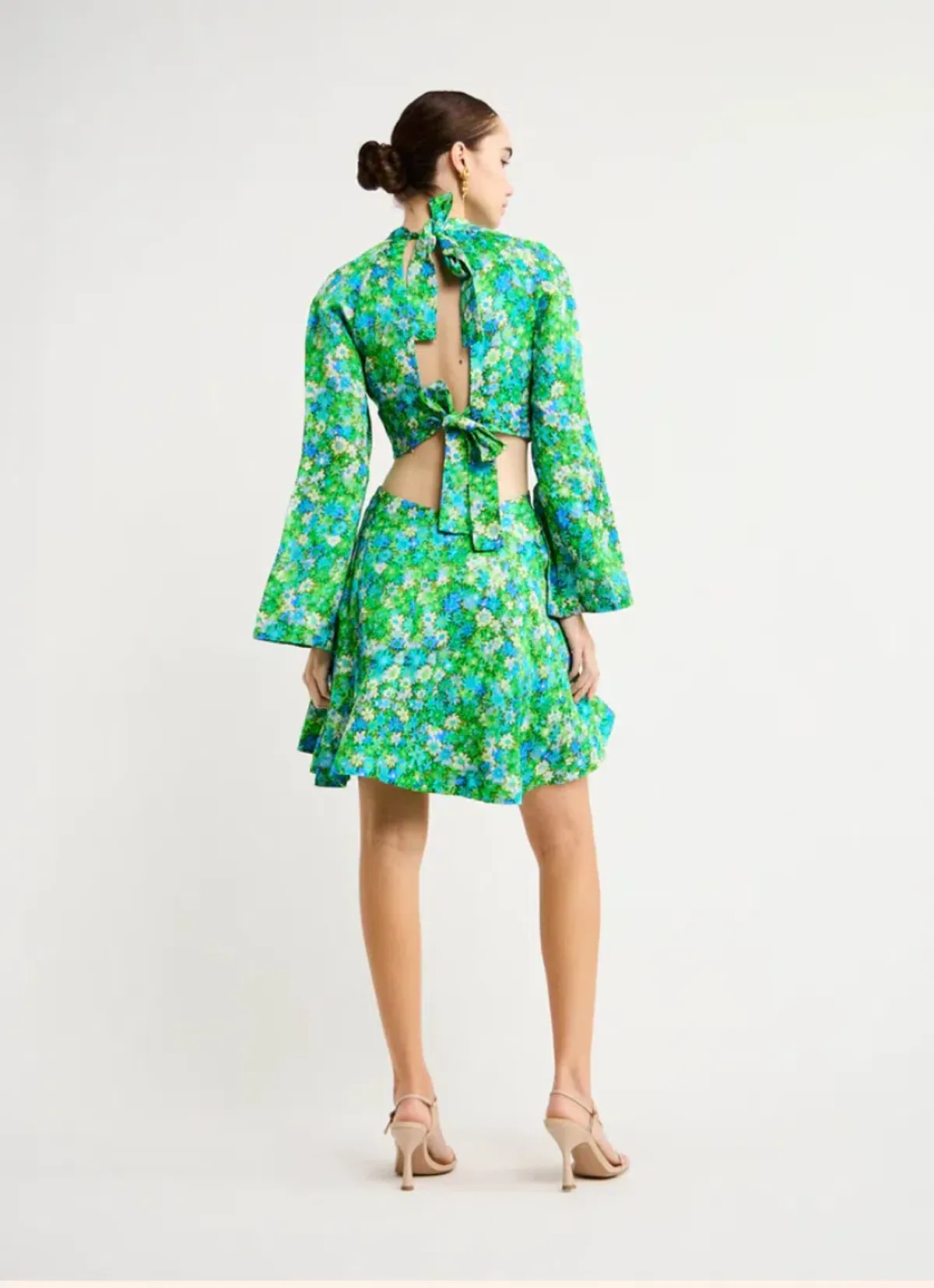 Alemais Cassandra Cut Out Mini Dress In Turquoise Size 8 - Image 3