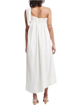 Aje Rarity One Shoulder Midi Dress White Size 10 for rent on The Volte - image 3