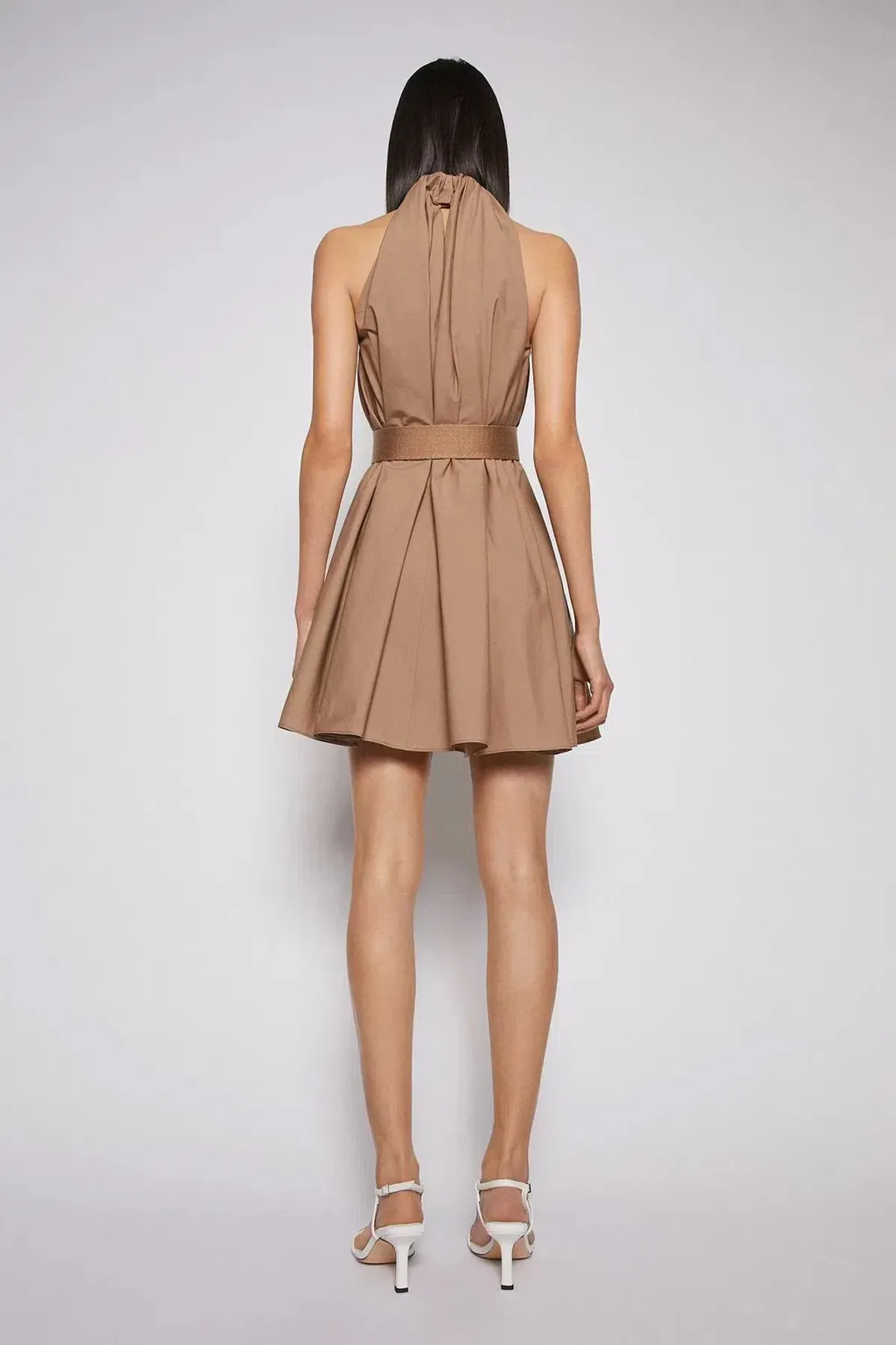 Scanlan Theodore Cotton Strapping Mini Dress Cashew Size 8 - Image 3