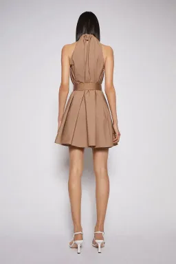 Scanlan Theodore Cotton Strapping Mini Dress Cashew Size 8 for rent on The Volte - image 3