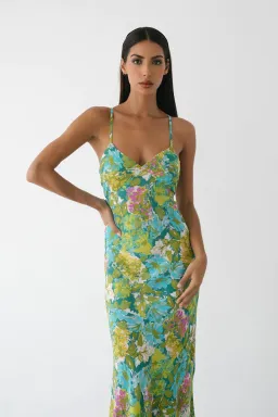 Le Salty Jean Midi Dress Floral Size XS/AU 6 for rent on The Volte - image 2