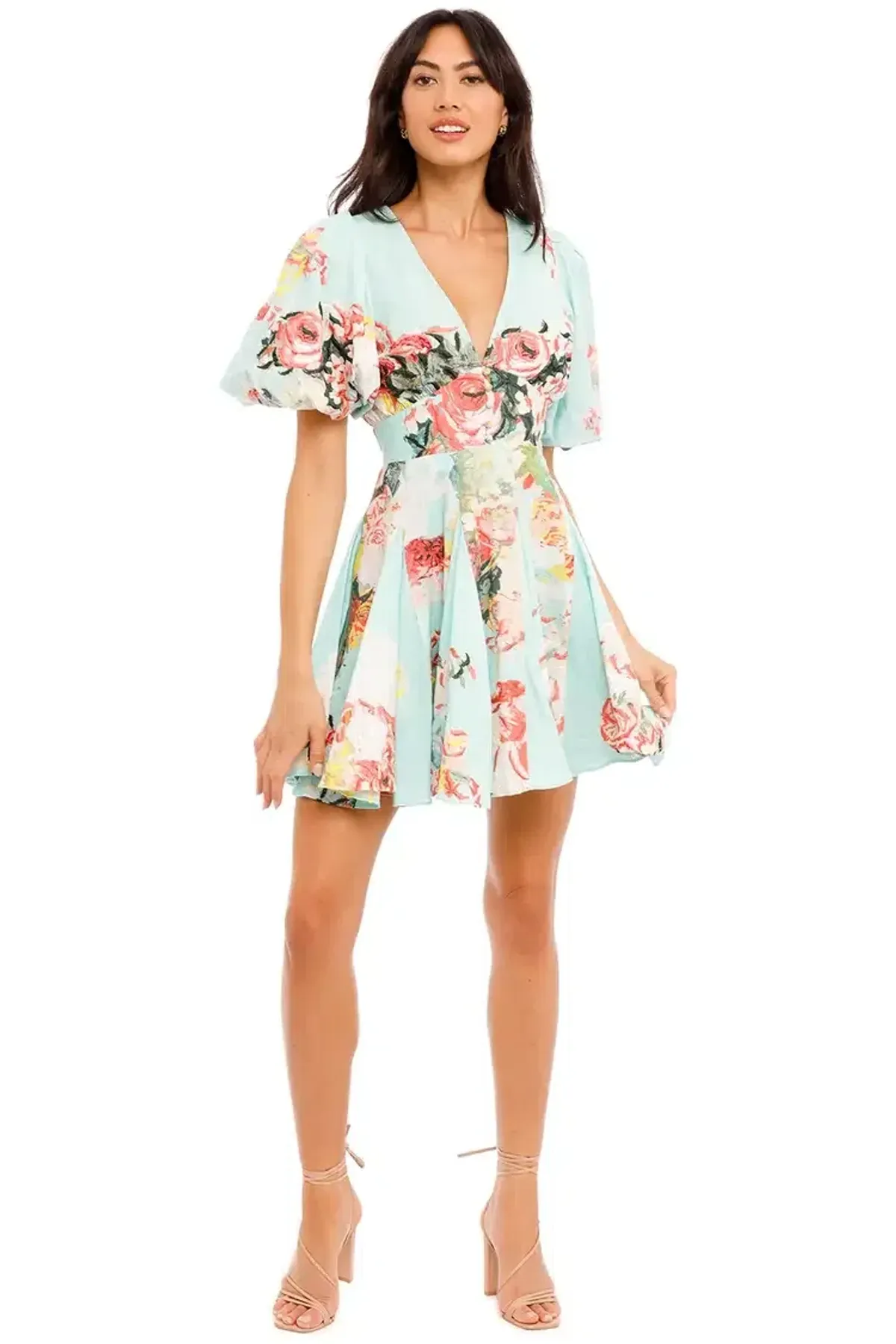 Hemant & Nandita Sage Skater Dress Multi Print Size 8 - Image 1