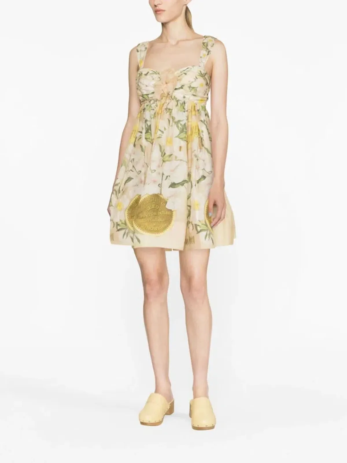 Zimmermann Coaster Strapless Ruched Mini Dress Floral Print Size 1/Au 10 - Image 1
