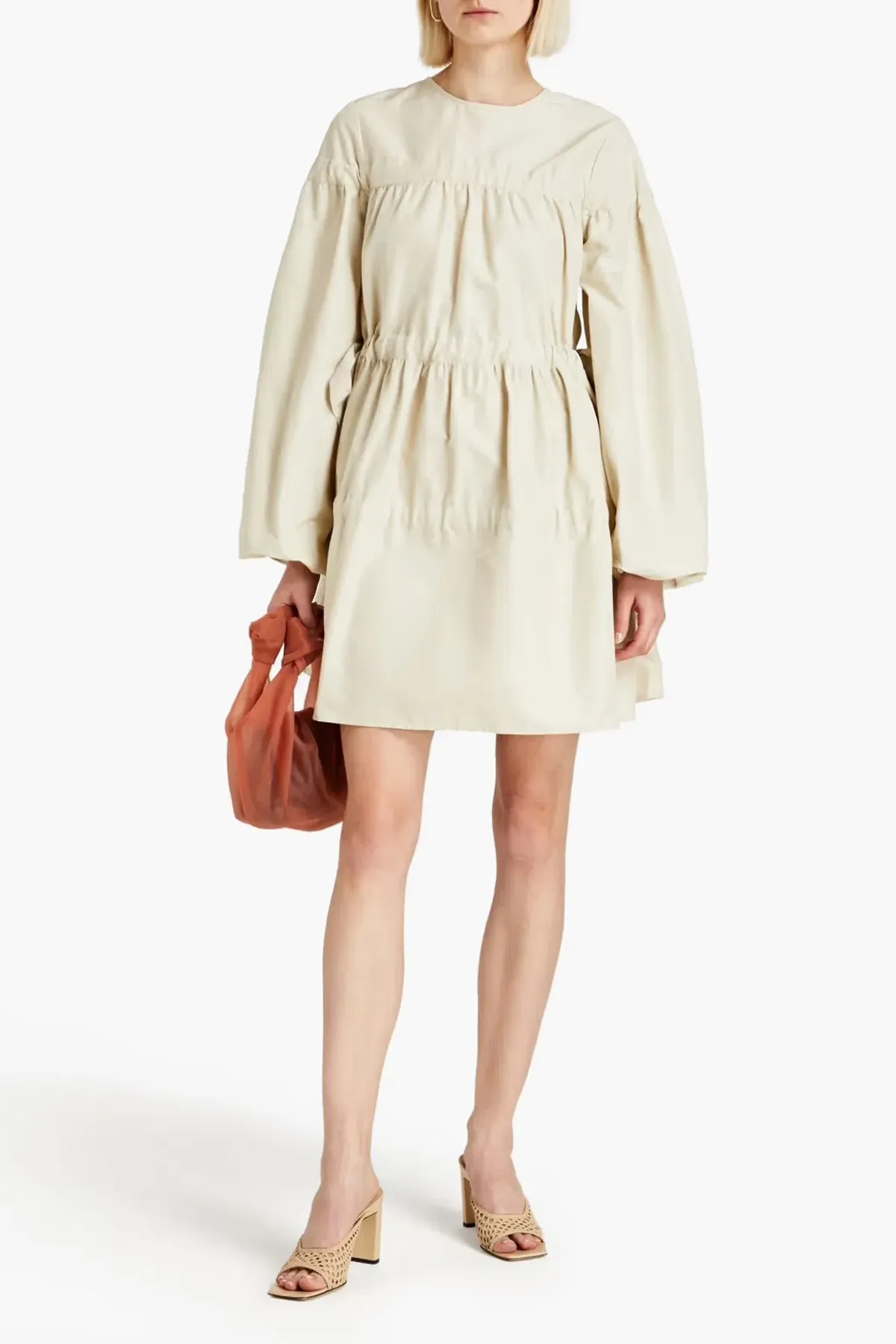 Rachel Gilbert Faille Mini Dress Ecru Size 8 - Image 1