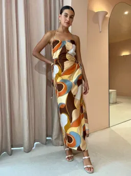Sir the Label Vista Halter Midi Dress in Vista Print Size 12 for rent on The Volte - image 1