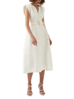 Aje  Beacon Structured Midi Dress Cream Size 10 for rent on The Volte - image 1