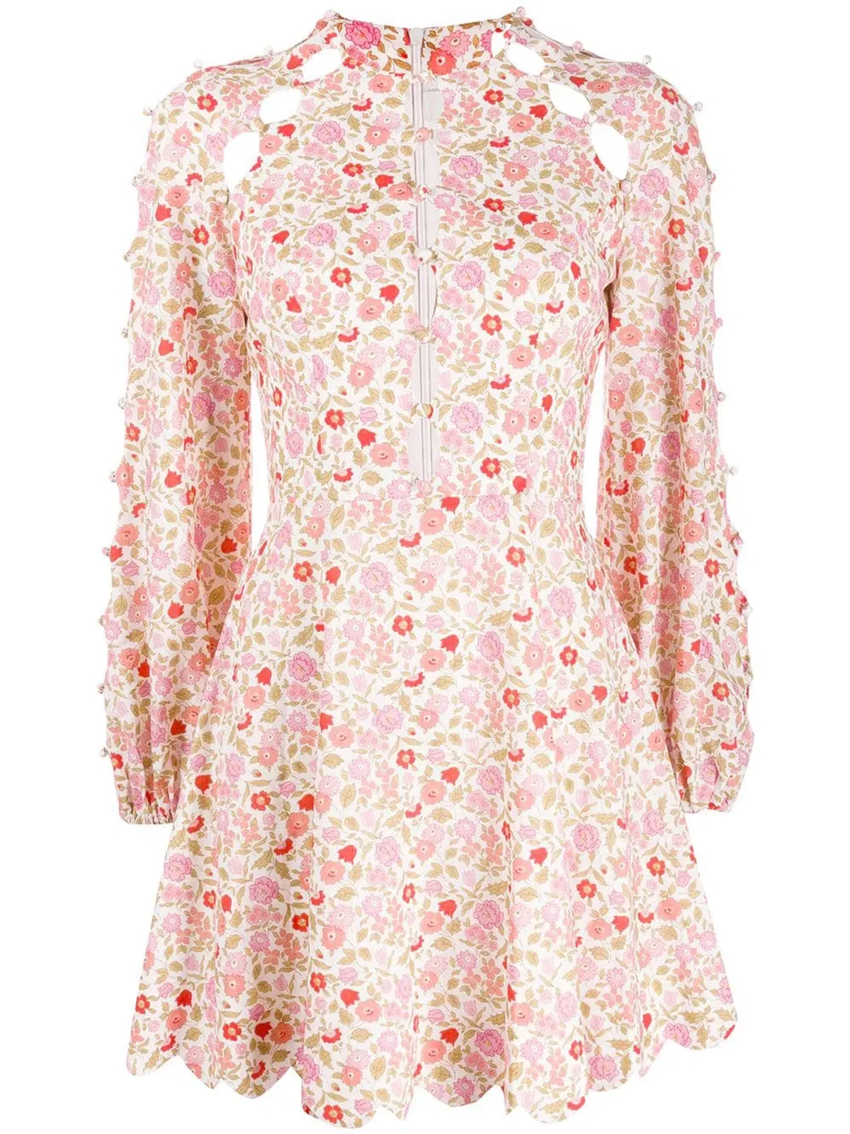 Zimmermann Goldie Scallop Short Dress Floral Size 1 / AU 10 - Image 7