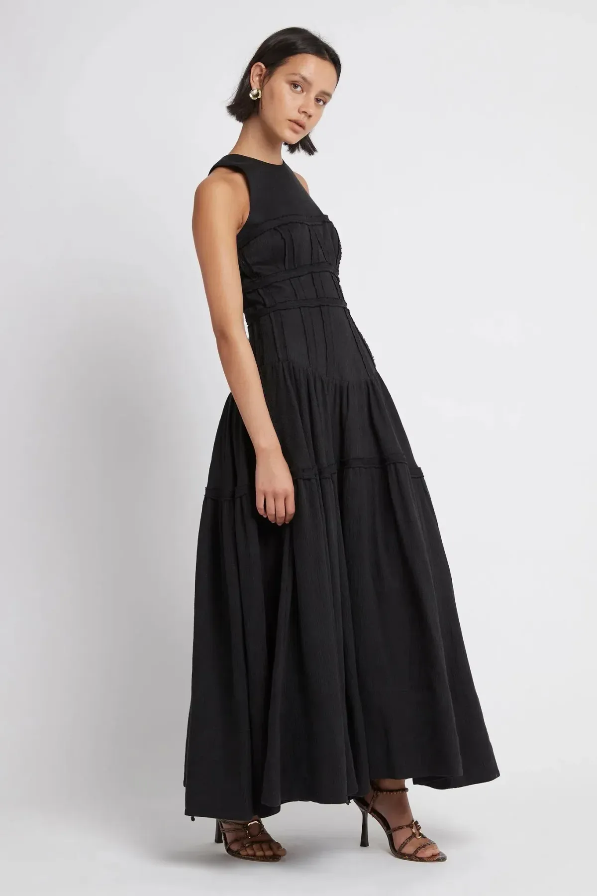 Aje Tidal Corset Midi Dress Black Size AU 6 - Image 3