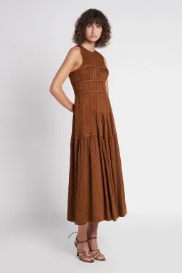 Aje Tidal Corset Midi Dress Coffee Size AU 8 for rent on The Volte - image 3
