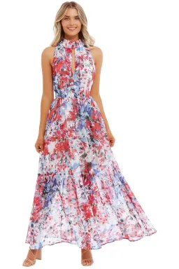 Sofia Irina Halter Gown Spring Floral Multi Size AU 6 for rent on The Volte - image 1