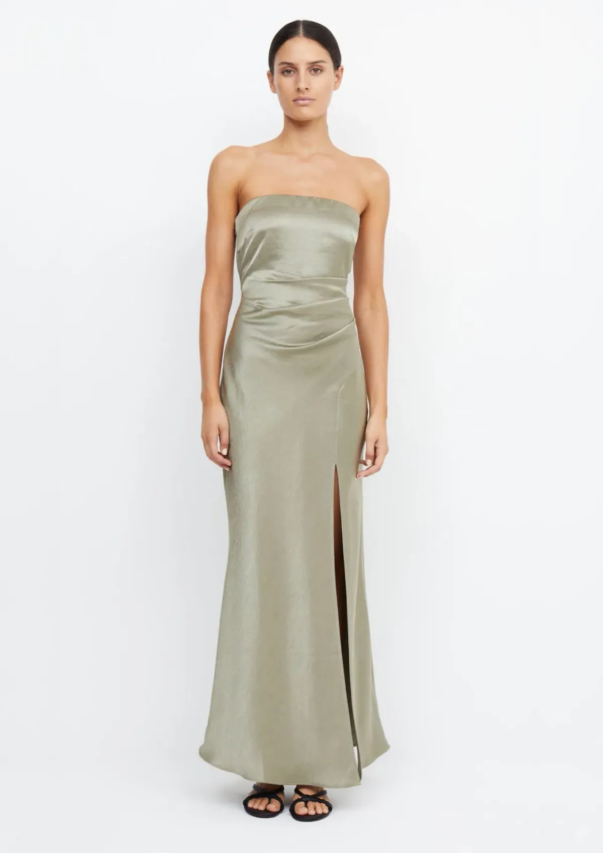 Bec & Bridge The Dreamer Strapless Dress in Sage Green Size 12 - Image 1