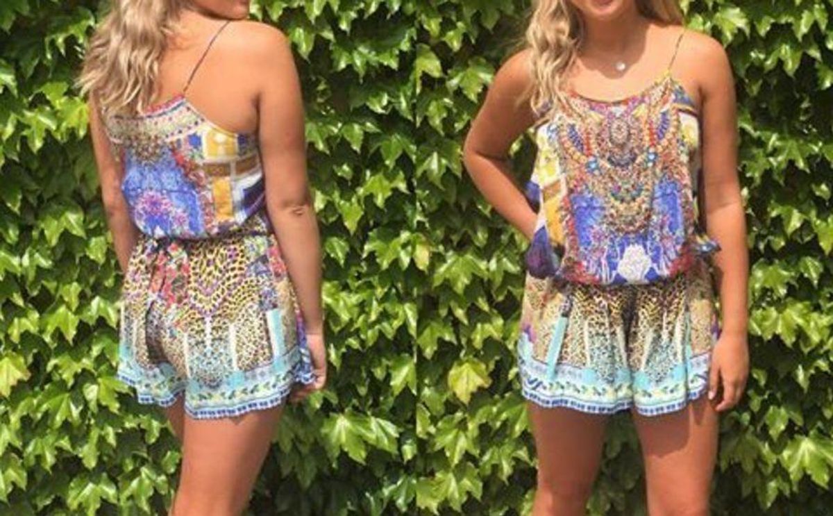 Camilla Bohemian Bounty Shoestring Strap Playsuit Blue Size 14 - Image 4