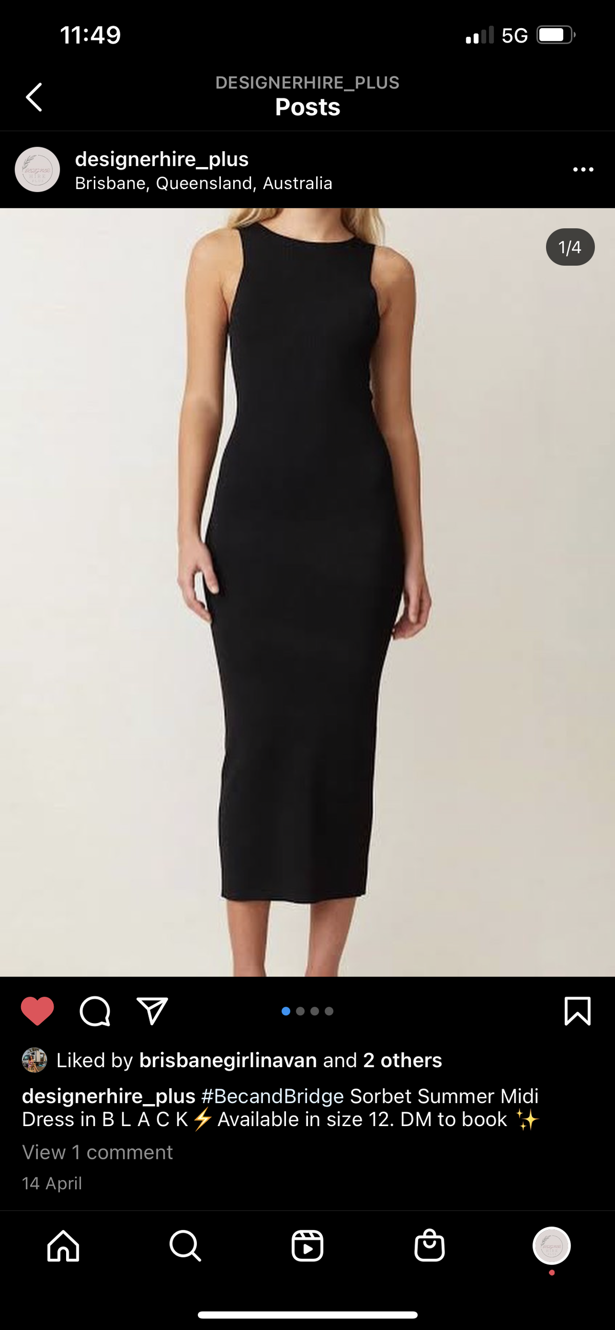 Bec & Bridge Sorbet Summer Midi Dress Black Size 12 - Image 5