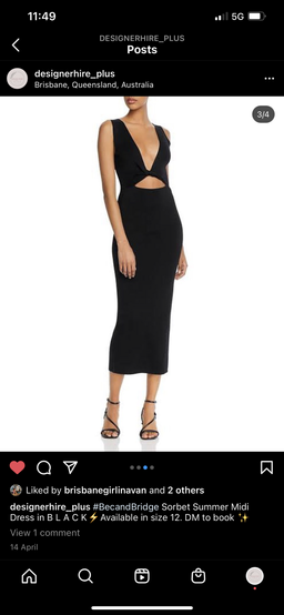 Bec & Bridge Sorbet Summer Midi Dress Black Size 12 for rent on The Volte - image 3