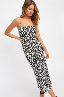 Kookai Fleur Midi Dress Black Size 12  for rent on The Volte - image 1