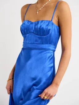 Shona Joy Oliviera Ruched Maxi Dress Blue Size 8 for rent on The Volte - image 2