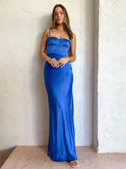 Shona Joy Oliviera Ruched Maxi Dress Blue Size 8 for rent on The Volte - image 5