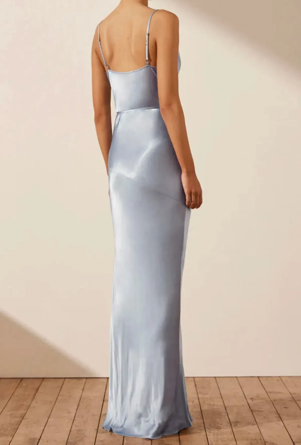 Shona Joy La Lune Bias Cowl Maxi in Powder Blue Size 6 - Image 3