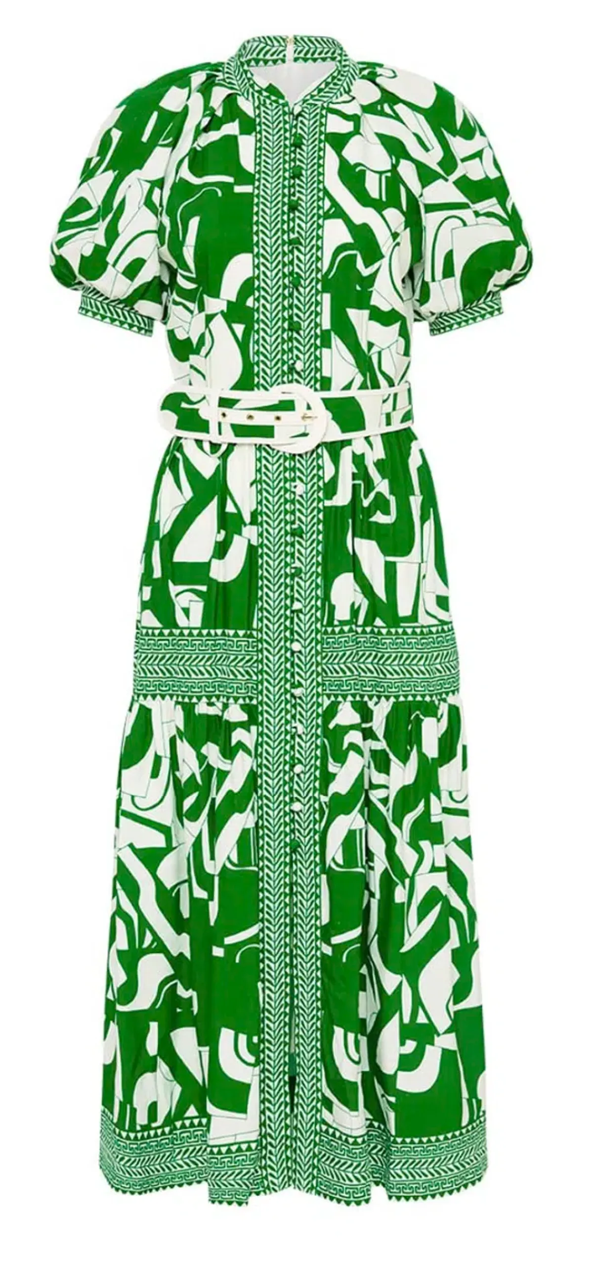 Rebecca Vallance Buttercup Midi Dress Green Print Size 8 - Image 4